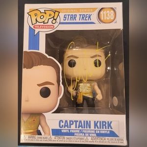 William Shatner signed Captain Kirk Star Trek Television Funko Pop #1138.